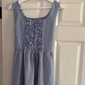 Blue Gingham Maxi Dress